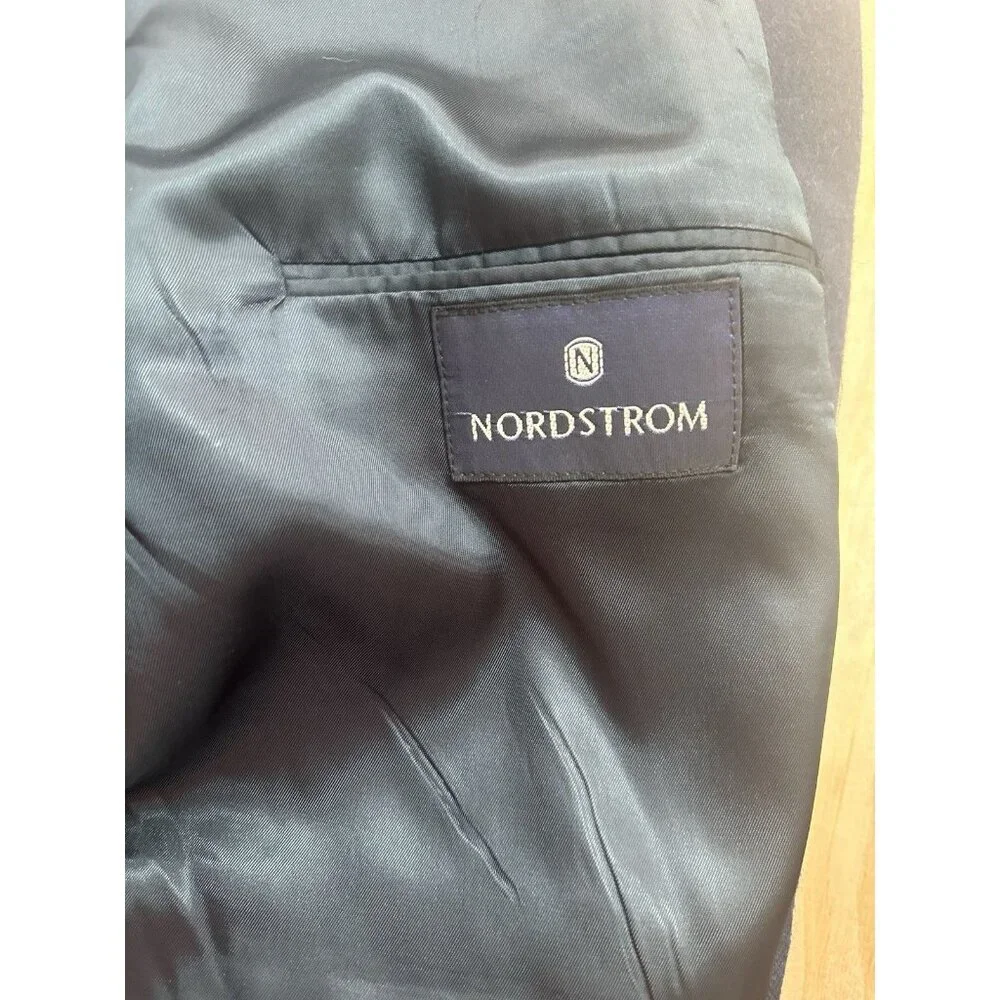 LORO PIANA NORDSTROM Navy Blue 100% Worsted‎ Camel Hair 2 Button Blazer Sz 46R